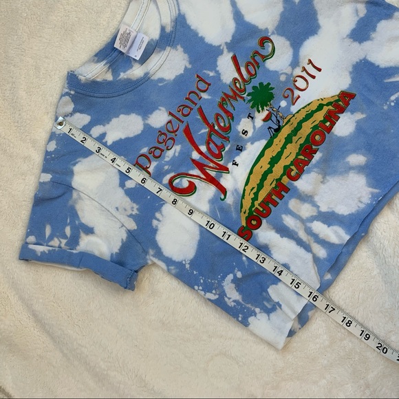 Custom Dyed Watermelon Fest Cropped Tee Small - Picture 11 of 12
